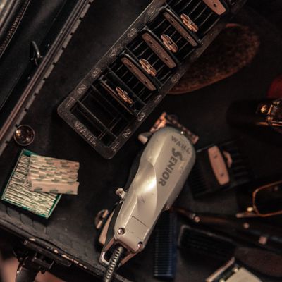 Barbier-Werkzeug und Details